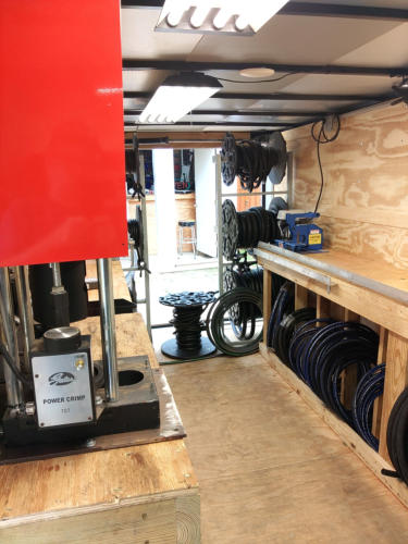 Mobile Trailer for building hose assemblies