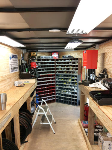 Mobile Trailer for building hose assemblies